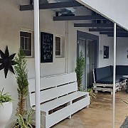 In front of guesthouse